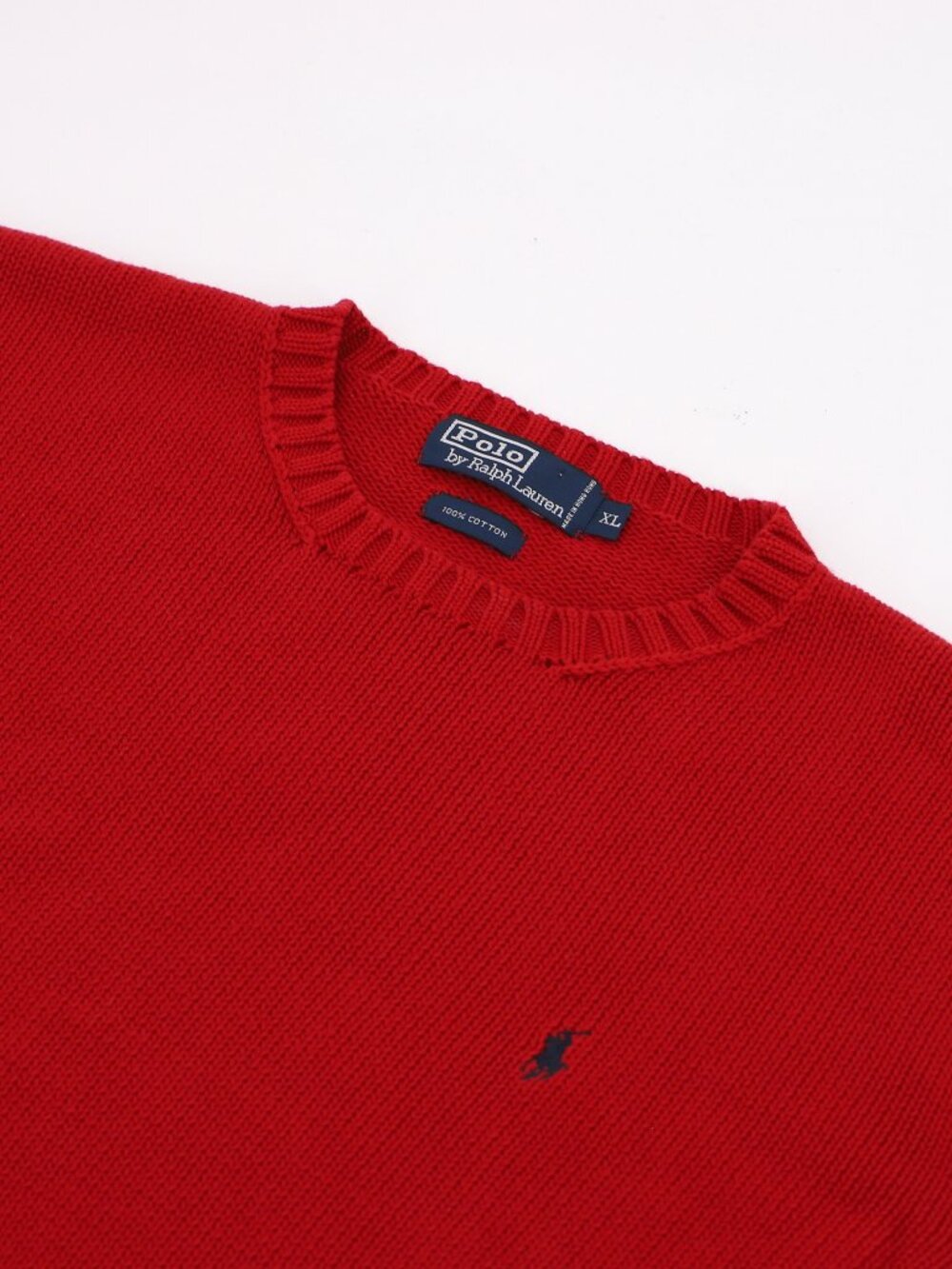 POLO RALPH LAUREN Classic Crewneck Cotton Sweater Red Size XL